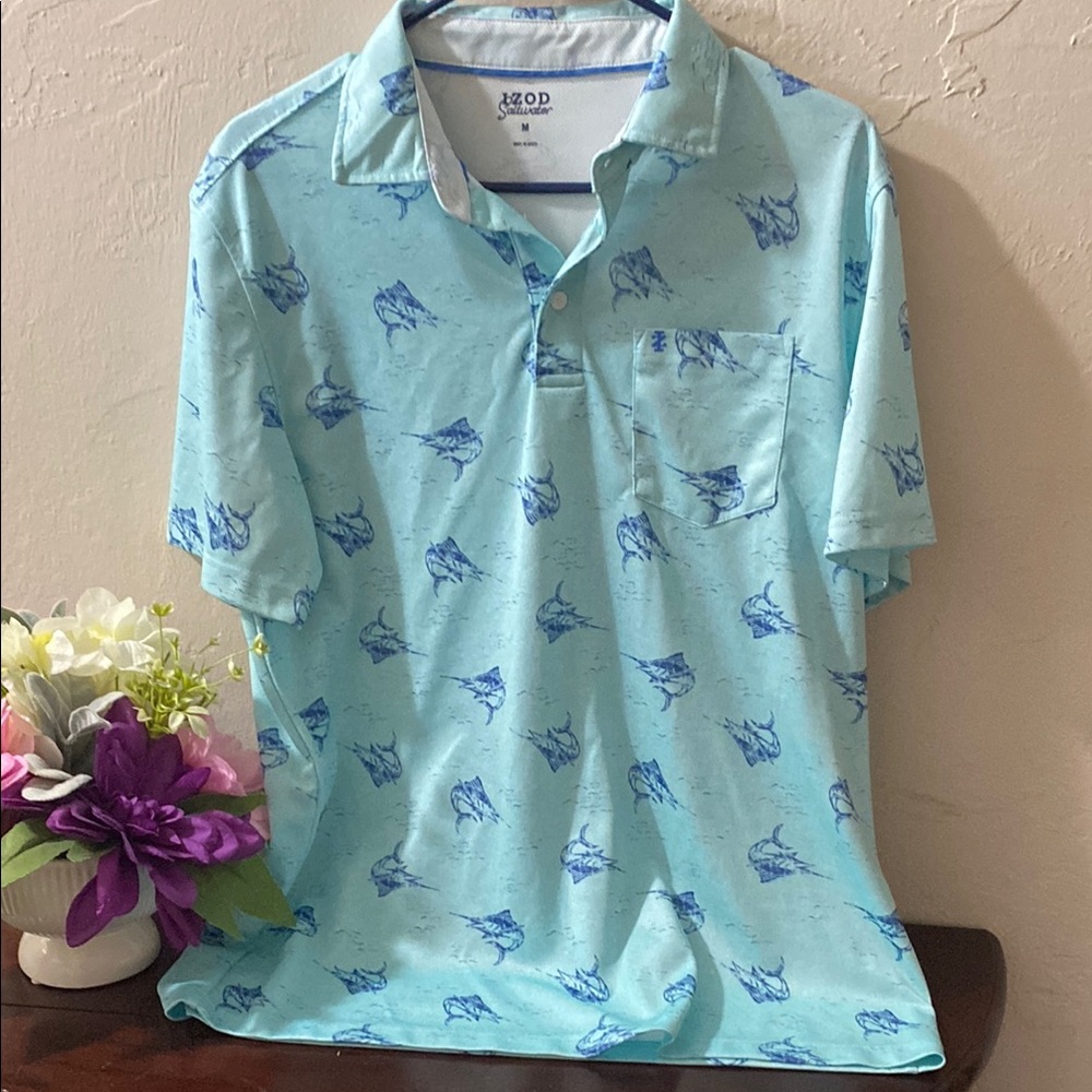 Izod Blue Polo Shirt Classic Style
